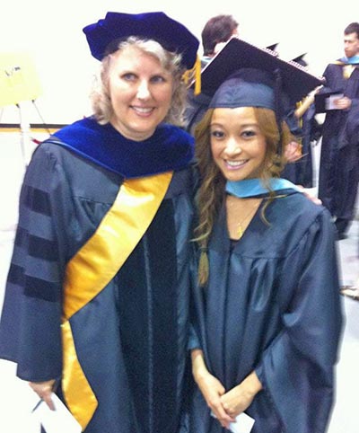 Dr. Valerie Robnolt and Audrey Claravall on Graduation Day 2012.